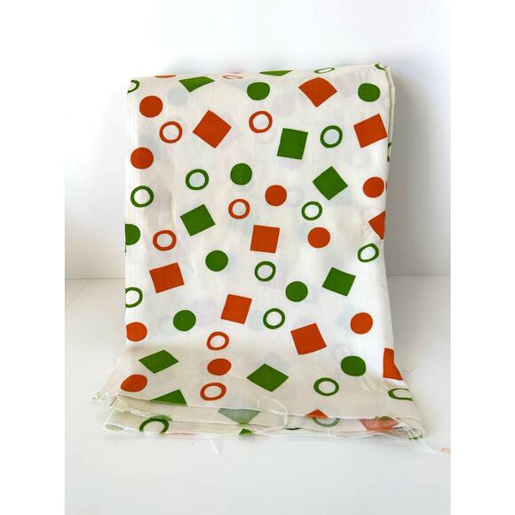 Vintage Klopman Mills Inc fabric, orange and green - Picture 1 of 5